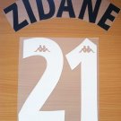 ZIDANE 21 JUVENTUS HOME 1997 1998 NAME NUMBER SET NAMESET KIT PRINT CENTENARY