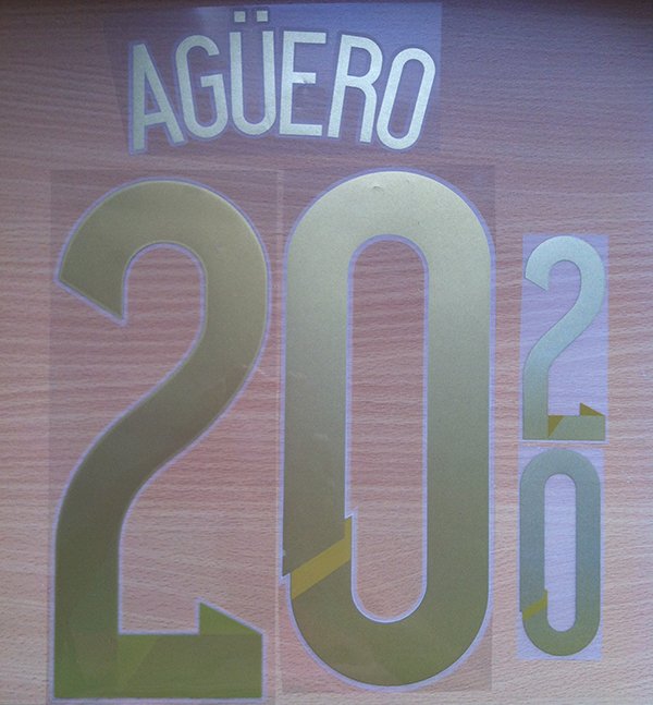 KUN AGUERO 20 ARGENTINA AWAY 2014 2015 NAME NUMBER SET ...