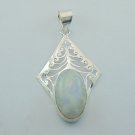 Handcrafted Stunning rainbow Moonstone  925 Silver Jewelry Pendant P-1103L5