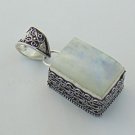 Highly Detailed Handmade rainbow Moonstone  925 Silver Jewelry Pendant P-1102L5