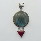 Wonderful  925 Silver Jewelry Pendant  With RUBY Labradorite  P-1100L5