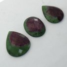 215 Carat Real RUBY ZOISITE Natural Gemstone 3pcs Lot Oval & Pear Shaped DST22
