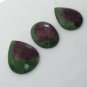 215 Carat Real RUBY ZOISITE Natural Gemstone 3pcs Lot Oval & Pear Shaped DST22