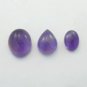 138 Carat Genuine Amethyst Gemstone Cabuchone 3 Pcs Lot Oval & Pear Shaped DST20