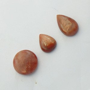 91 Carat Elegent SUNSTONE Gemstone Sparkling 3 Pcs Lot Oval & Round Shaped DST18