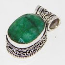 Artisan  Sterling Silver Handcrafted Pendant adorn with Emerald  DTP-41LT5
