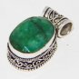 Artisan  Sterling Silver Handcrafted Pendant adorn with Emerald  DTP-41LT5