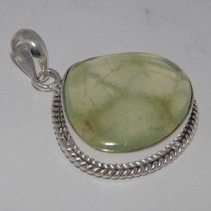 Lovely Sterling  Silver Antique Style Pendant  with PRENHNITE  DTP-65LT5