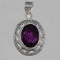 Handmade Sterling Silver Jewelry Pendent  adorn with AMETHYST  P-64L5
