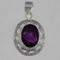 Handmade Sterling Silver Jewelry Pendent  adorn with AMETHYST  P-64L5