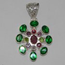 Lovely Multi Stone Quartz Hydro Sterling Silver Handmade Jewelry Pendant P-50L5