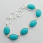 ARIZONA TURQUOISE Sterling Silver Jewelry Gemstone Bracelet Sz-7.25" BA-23L2