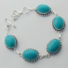 Gorgeous ARIZONA TURQUOISE 925 Sterling Silver Jewelry Bracelet Sz-7.25" BA-20L2