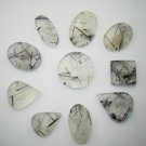 313 Carat Tourmaleted Quartz BLACK RUTILE 10 Piece LOT Sz 20 to30 Gemstone DST15