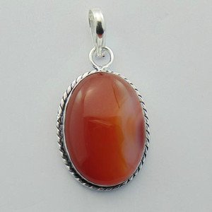 Fabulous Red Botswana Agate  Sterling Silver Jewelry Gemstone Pendant P-86 L1
