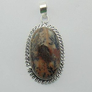 Very Nice Brown Jasper Artisan Sterling Silver Jewelry Gemstone Pendant P-83 L1
