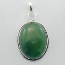 Fabulous Green Quartz Antique Sterling Silver Jewelry Gemstone Pendant P-76 L1