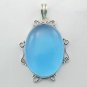 Blue Chalcedony Quartz 925  Sterling Silver Jewelry Gemstone Pendant P-75 L1