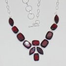 GARNET HYDRO 56gms Very Attractive Silver jewelry Necklace 18" Adjustable N-22L4