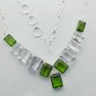 Lovely Crystal Peridot Hydro 925 Silver jewelry Necklace 18" Adjustable N-18L4