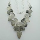 Tourmaleted Quartz BLACK RUTILE  90gms 925 Silver jewelry Necklace 20" N-14L7
