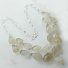 YELLOW GOLDEN RUTILE 99gms 925 Silver jewelry Necklace 21" Adjustable N-13L7