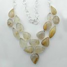 Rutilated Quartz GOLDEN RUTILE  89gm Artisan 925 Silver Necklace 21" Adj. N-12L7