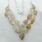 Rutilated Quartz GOLDEN RUTILE  89gm Artisan 925 Silver Necklace 21" Adj. N-12L7