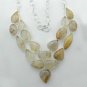 Rutilated Quartz GOLDEN RUTILE  89gm Artisan 925 Silver Necklace 21" Adj. N-12L7