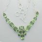 Gorgeous GREEN AMETHYST 55gms Nice Silver Jewelry Necklace 20" Adjustable N-07L4