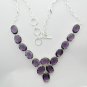 AMETHYST HYDRO Very Attractive Silver Jewelry Necklace 20" Adjustable N-07L4