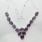 AMETHYST HYDRO Very Attractive Silver Jewelry Necklace 20" Adjustable N-07L4