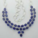 78 Gms BLUE SAPPHIRE Gorgeous Silver Jewelry Necklace 21" Adjustable N-05L4