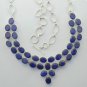 78 Gms BLUE SAPPHIRE Gorgeous Silver Jewelry Necklace 21" Adjustable N-05L4