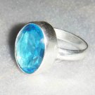 925 Silver Handmade Jewelry Ring SPARKLING cut BLUE TOPAZ  hydro Sz-9.5 R-05L2