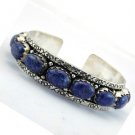 Natural LAPIS LAZULI Handmade Antique 925 Silver Jewelry Bangle / Cuff BA-02L5