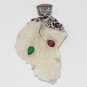 100gms lovely DRUSY & EMERALD RUBY Attractive 925 Silver Jewelry Pendant P-35L5