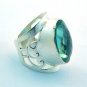Trendy 925 Sterling Silver Jewelry Ring with Green Quartz Hydro Sz-6.5 R-40L5