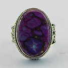 Blue Copper KINGMAN TURQUOISE Handmade Jewelry Ring Sterling Silver Sz-9 R-28L5