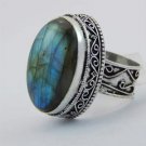 16 Gms GORGEOUS LABRADORITE handmade Jewelry Ring Sterling Silver Sz-10 R-27L5