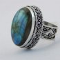 16 Gms GORGEOUS LABRADORITE handmade Jewelry Ring Sterling Silver Sz-10 R-27L5