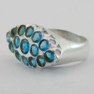 Beautiful Blue Topaz Hydro 4-5mm Round Jewelry Ring 925 Silver Sz-7.5 R-24L5