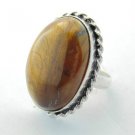 Elegant yet Stylish Tiger Eye Handmade Sterling Silver Jewelry Ring Sz-8 R-69L1