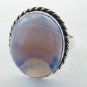 Fabulous Antique Blue Banded Agate 925 Sterling Silver Jewelry Ring Sz-9 R-66L1