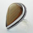 Lovely Stylish Tiger Eye  Antique 925 Sterling Silver Jewelry Ring Sz-7 R-64L1
