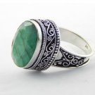 Gorgeous EMERALD handcrafted Antique Jewelry Ring 925 Silver Sz-9.5 R-21L5
