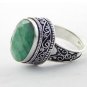 Gorgeous EMERALD handcrafted Antique Jewelry Ring 925 Silver Sz-9.5 R-21L5