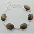 Very Nice TIGER EYE Artisan Sterling Silver Jewelry Bracelet Sz-7.25" BA-19L2