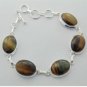 Very Nice TIGER EYE Artisan Sterling Silver Jewelry Bracelet Sz-7.25" BA-19L2