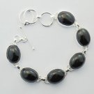 Lovely BLACK ONYX Handcrafted Sterling Silver Jewelry Bracelet Sz-7" BA-18L2